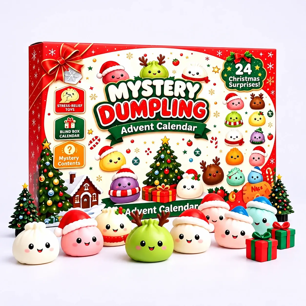 24-Day Christmas Bun Squishy Set